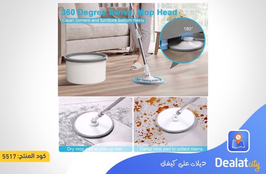 Circular Smart Floor Mop With a Smart Bucket - dealatcity store
