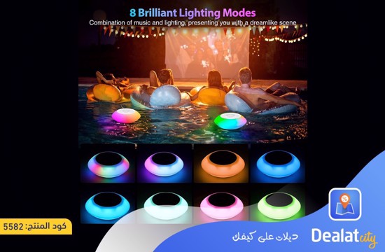 Portable Pool Bluetooth Speaker with Colorful Lights - dealatcity store