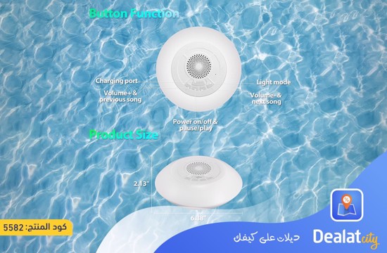 Portable Pool Bluetooth Speaker with Colorful Lights - dealatcity store