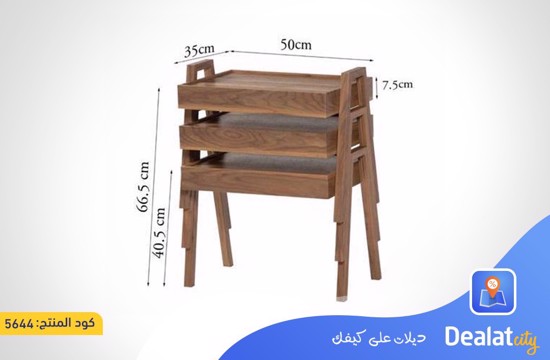 3-Piece Wooden Rectangular (Turkish) Nesting Table Set - dealatcity store