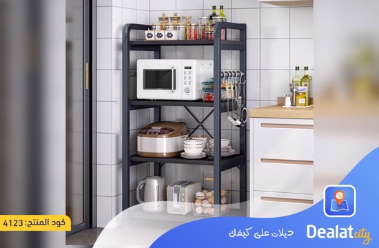 Multilayer Metal Frame And Wooden Board Kitchen Rack - dealatcity store	