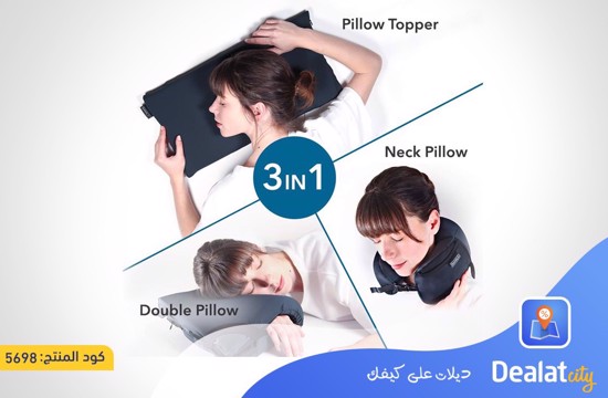 Foldable Waterproof High-Quality Memory foam 3-in-1 Neck Travel Pillow - dealatcity store
