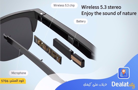 Wireless UV Smart Glasses Bluetooth 3 in 1 Built-in Speaker Headset Glasses - dealatcity store