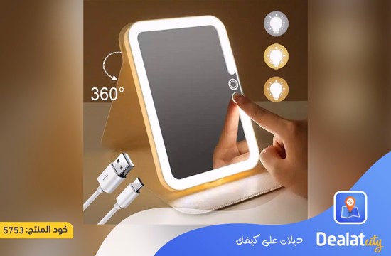 Rechargeable Dimmable Portable Foldable LED Mirror - dealatcity store
