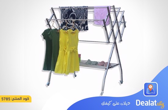 Foldable Mobile Clothes Drying Rack Multifunctional Laundry Rack - dealatcity store