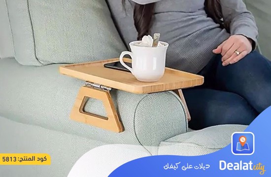 Wooden Sofa Arm Table With Clip - dealatcity store