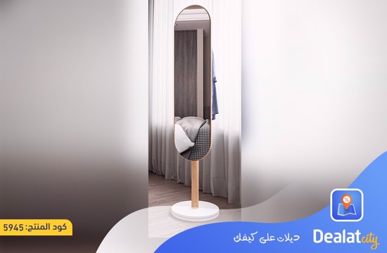Modern Rotatable Mirror With 360° Rotating Wooden Base - dealatcity store