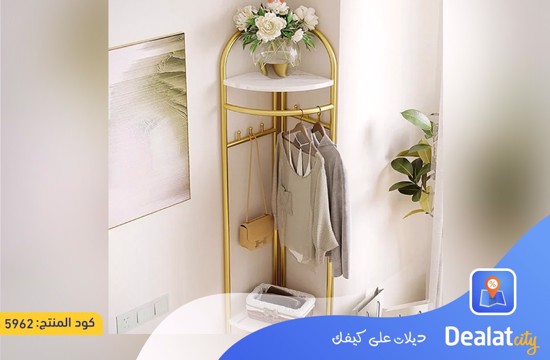 Metal Clothes Stand with 3 Wooden Shelves - dealatcity store