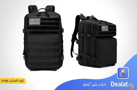 Tactical Backpack Large Black Military Army Tactical Bag Waterproof Backpack 5-Compartment with Hidden Storage Pockets