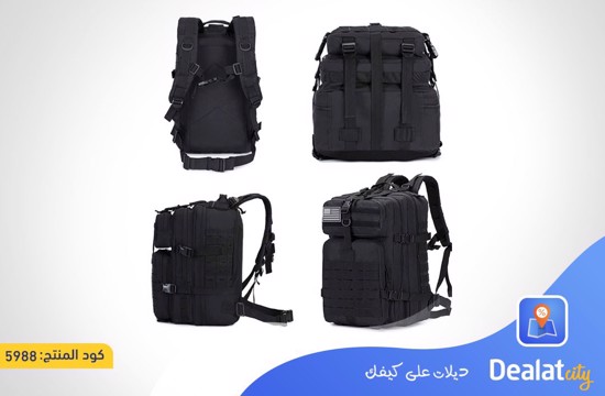 Tactical Backpack Large Black Military Army Tactical Bag Waterproof Backpack 5-Compartment with Hidden Storage Pockets