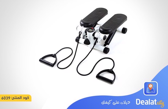 Stepper Exercise Device is Equipped With a Digital Screen with Resistant Ropes to Strengthen Agricultural and Foot Muscles