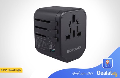 RAVPower RP-PC1033 20W Charger with Dual USB Ports, Type-C Port and Universal Power Adapter