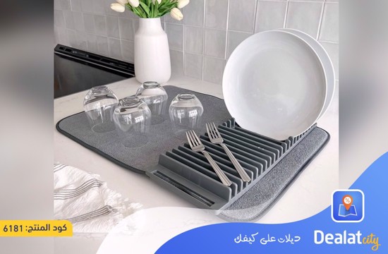 Super Absorbent Kitchen Towel with Foldable Dish Organizer  - dealatcity store