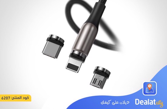 Baseus 3x1 Zinc Magnetic USB Cable with 3 Changeable Heads-dealatcity store