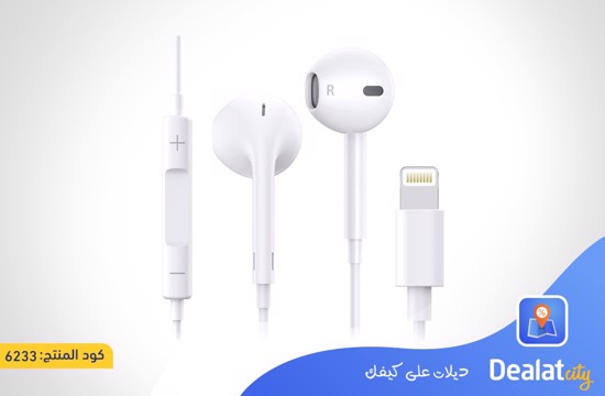 Apple AirPods with Lightning Connector with Comfortable Noise Canceling Microphone and Volume Control Dealatcity Great Offers Deals up to 70 in kuwait