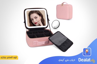 Makeup Bag with Adjustable Lighted Mirror  - dealatcity store