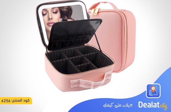 Makeup Bag with Adjustable Lighted Mirror  - dealatcity store