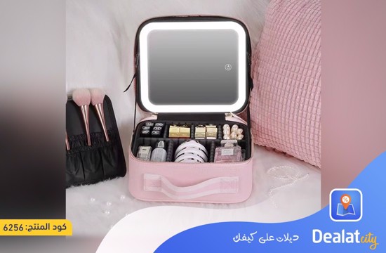 Makeup Bag with Adjustable Lighted Mirror  - dealatcity store