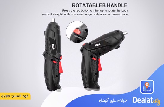 45 in 1 Rechargeable Cordless Screwdriver with 90 Degree Rotatable Rubber Handle