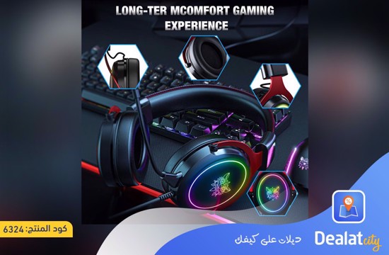 ONIKUMA X10 RGB Gaming Headset with Detachable Microphone and High-Definition Sound