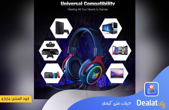 ONIKUMA X10 RGB Gaming Headset with Detachable Microphone and High-Definition Sound