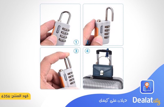 Multipurpose 4-digit Combination Lock with Strong Retractable Rope Perfect for Suitcases