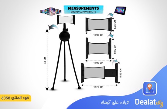Flexible Adjustable Cell Phone Tripod Stand Stable  - dealatcity store