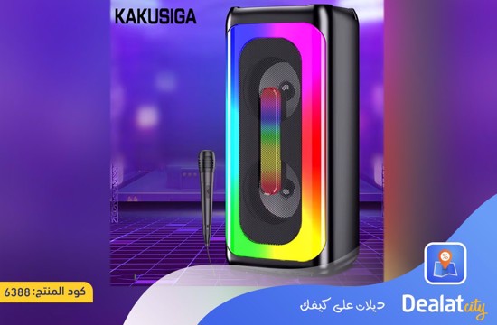 KAKUSIGA KK-4202 Wireless Bluetooth Speaker with RGB Lighting and Microphone with High-quality Sound