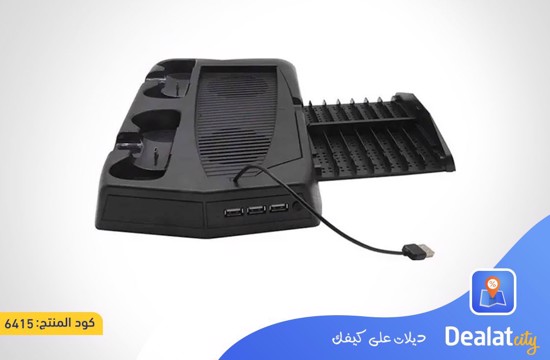 Vertical Charging Station with Cooling Fan for PS5 Dual Charging and Full Control with Effective Cooling and 3 Extra USB Ports