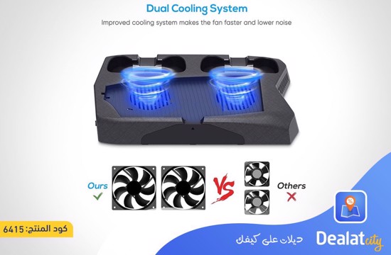 Vertical Charging Station with Cooling Fan for PS5 Dual Charging and Full Control with Effective Cooling and 3 Extra USB Ports