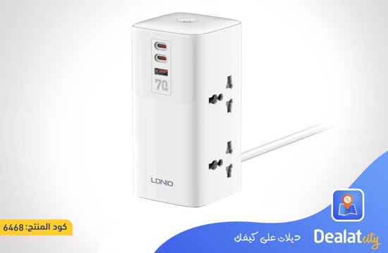 LDNIO SC4383 2500W Tower Extension Power with 4 Triple Sockets, USB Port and 2 Type-C Ports