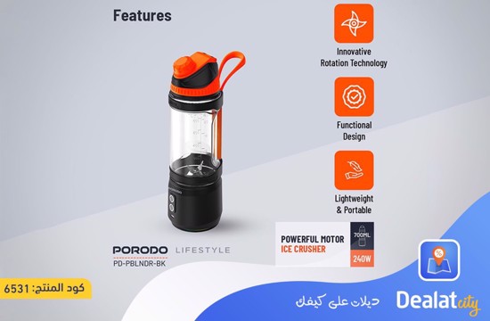 Porodo Lifestyle 240W Rechargeable Blender and Juicer - dealatcity store