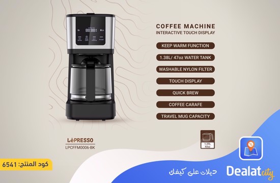 LePresso 400ml Coffee Maker with Touch Control - dealatcity store