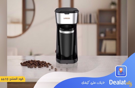 LePresso LPCMTMBK Coffee Maker with 450W Coffee Maker with 400ml Thermal Cup