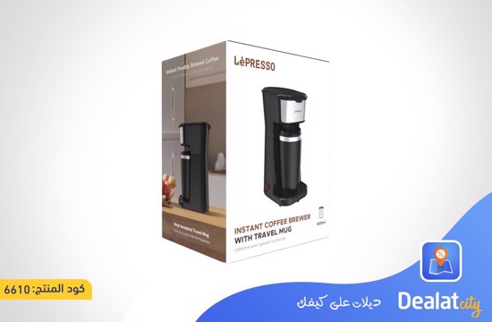 LePresso LPCMTMBK Coffee Maker with 450W Coffee Maker with 400ml Thermal Cup