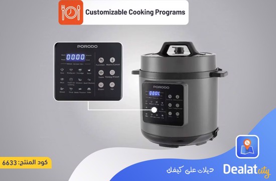 Porodo 1300W 6L Multi-Purpose Pressure Cooker - dealatcity store