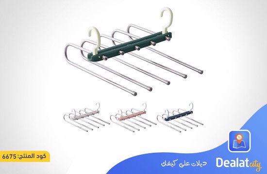 5-rack Stainless Steel Foldable Hanger Space Saving Versatile